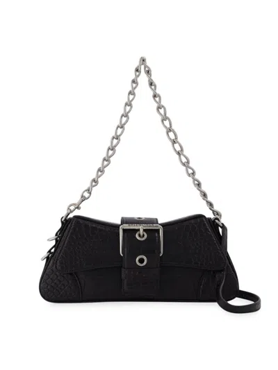 Balenciaga Women's Lindsay Bag In Black Croco Embossed Leather
