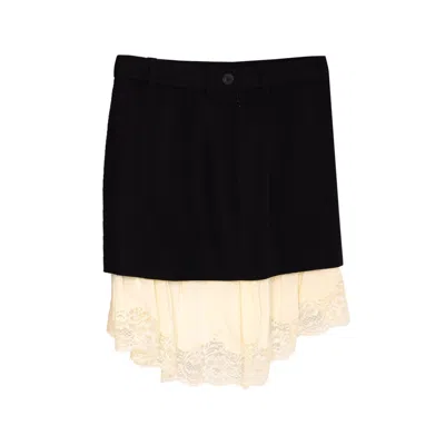 Balenciaga Women Lingerie Mini Tailored Skirt In Black