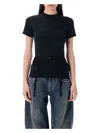 Balenciaga Lace Up Back Bow Detail T-shirt