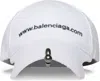 Balenciaga Distressed Embroidered Logo Baseball Cap In White