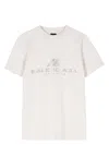 Balenciaga Women Logo Cotton T-shirt In White