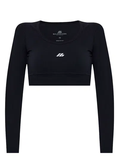BALENCIAGA WOMEN'S LOGO CROPPED TOP