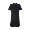 Balenciaga Black Layered Dress With Polo Shirt Style Collar And Safety Pin Detail In Cotton Woman In Black
