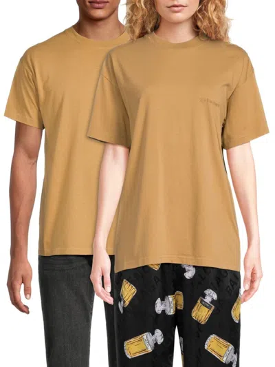 Balenciaga Women's Logo Embroidered T-shirt In Oat