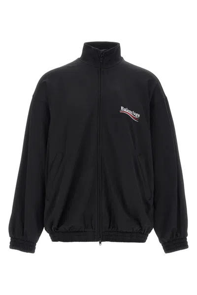Balenciaga Women Logo Embroidery Sweatshirt In Black