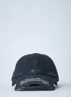 Balenciaga Black Drill Blackletter Script Cap In Black