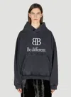 Balenciaga Women Logo Motif Hooded Sweatshirt In Black