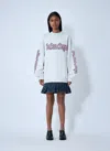 Balenciaga Hybrid Dress In Cotton Jersey And Denim In White