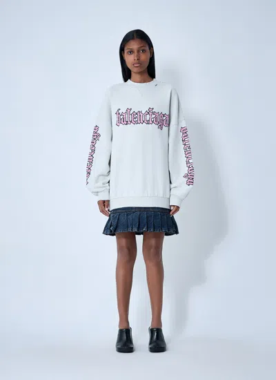Balenciaga Women Logo Motif Sweatshirt Dress In White