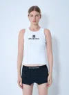Balenciaga Logo-intarsia Sleeveless Tank Top In White