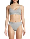 Balenciaga Women's Logo Patch Sport Bra In Heather Grey