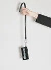Balenciaga Women Logo Print Leather Cardholder On Keyring
