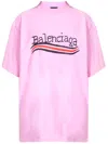 Balenciaga Women's Logo Printed Crewneck T Shirt In Pink