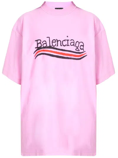 BALENCIAGA WOMEN'S LOGO PRINTED CREWNECK T SHIRT