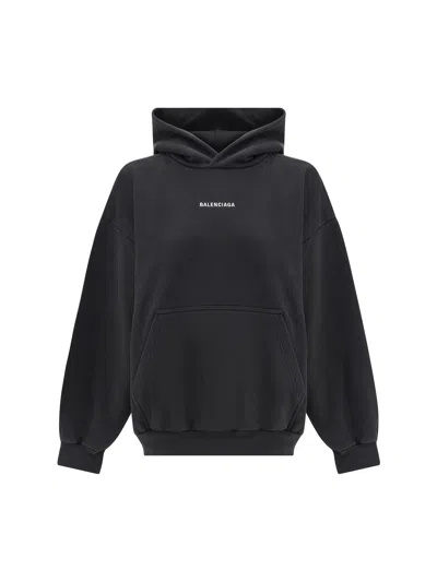 Balenciaga Women Logoed Hoodie In Black