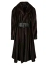 Balenciaga Women Long Coat In Brown