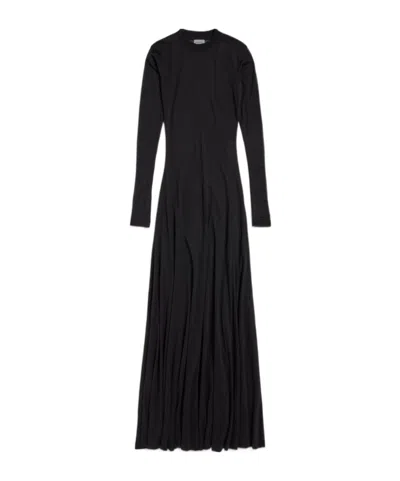 Balenciaga Women's Long Sleeve Maxi Dress In Black