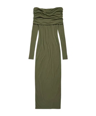 Balenciaga Jersey Maxi Dress In Green