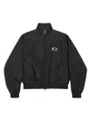 Balenciaga Womens Black Logo-embroidered Cotton-blend Track Jacket In Black