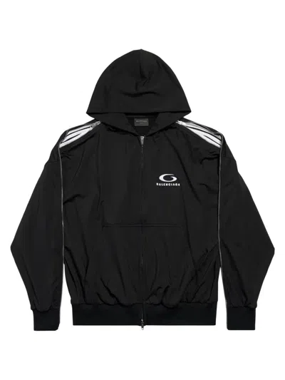 Balenciaga Women's Loop Sports Icon Zipped Zip-up Hoodie In Black