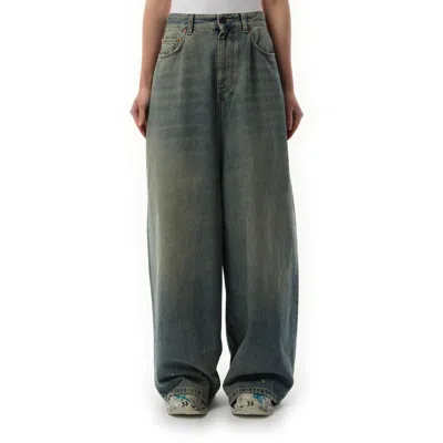 Balenciaga Women's Low Crotch Jeans In Blue Rust
