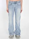 Balenciaga Low-rise Raw-cut Waistband Denim Trousers In Blue