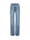 Balenciaga Women Low-waist Jeans In Blue