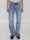 Balenciaga Women Low Waist Straight Jeans In Blue