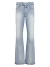 Shop Balenciaga Women's Low-waisted Blue Jeans In Light Blue