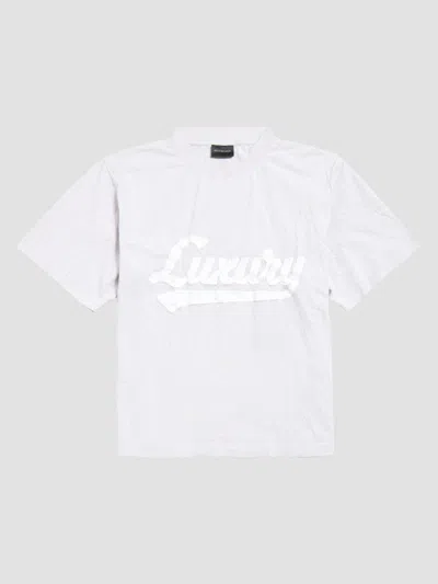 Balenciaga Women's Luxury Script Medium Fit T-shirt In White