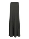 Balenciaga Long Grey Wool Skirt In Gray