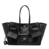 Balenciaga Women Black Leather Medium Carry All Bel Air Shopping Bag
