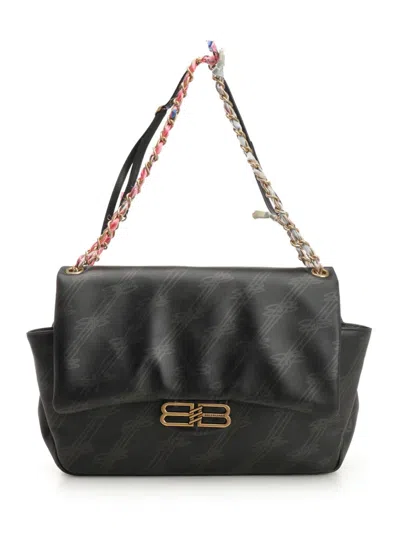 Balenciaga Printed Leather Medium Darling Shoulder Bag In Black