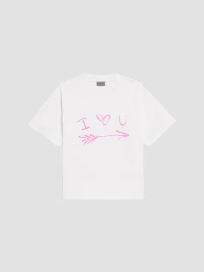 Balenciaga Women's Medium Fit T-shirt In White