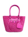 Balenciaga Women's Medium Le Cagole Woven Tote In Pink