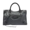 Balenciaga Le City Medium Crinkled Leather Top-handle Bag In Black