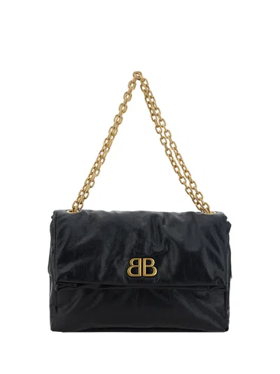 Balenciaga Women Medium Monaco Shoulder Bag In Black