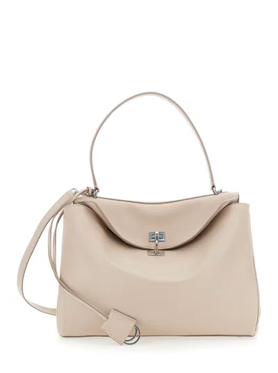 Balenciaga Women 'medium Rodeo' White Handbag With Detachable Key Holder In Smooth Leather Woman