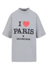 Balenciaga Grey Crewneck T-shirt With Maxi Logo Print On The Front In Cotton Woman In Grey