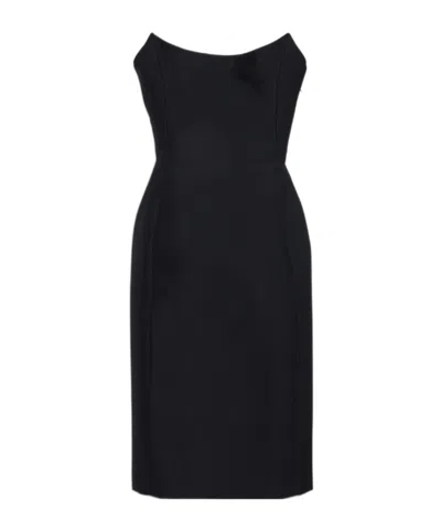 Balenciaga Midi Bustier Dress In Black