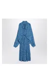 Balenciaga Midi Dress With Bow And Print