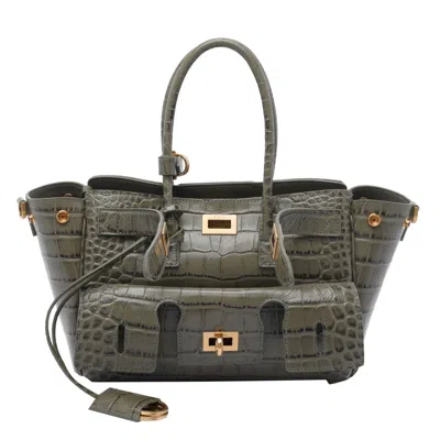 Balenciaga Women Mini Bel Air Carry All Bag In Green