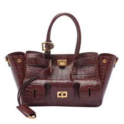 Balenciaga Women Mini Bel Air Carry All Bag In Red