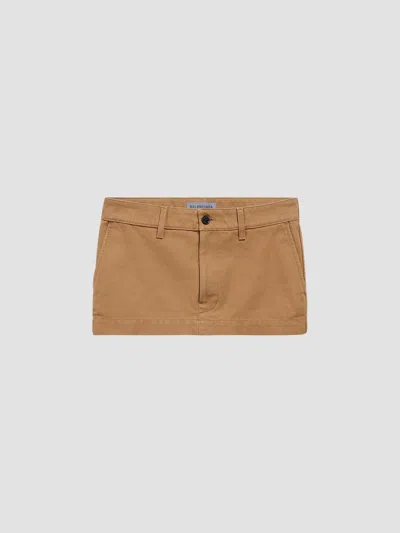 Balenciaga Women's Mini Cotton Skirt In Beige