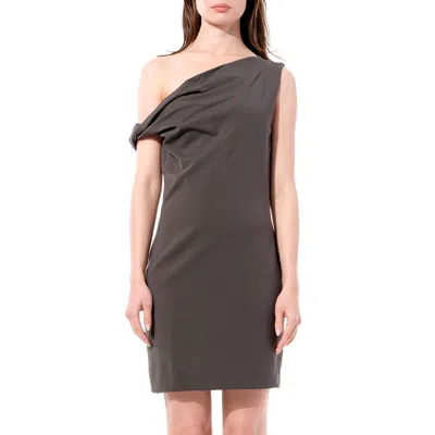 Balenciaga One Shoulder Mini Dress In Gray