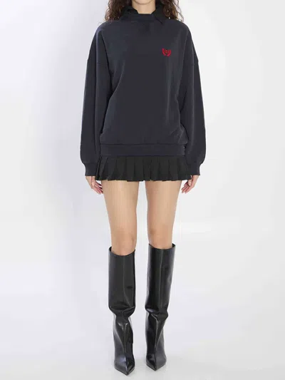 Balenciaga Women Mini Dress In Cotton In Black