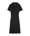 Balenciaga Wool Blend Mini Dress With Ribbed Texture In Black