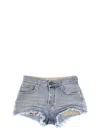 Balenciaga Denim Shorts With Belt Loops And Distressed Detailing