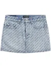 Balenciaga Women Miniskirt With Logo In Blue