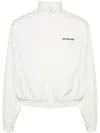 Balenciaga High Collar Zip Jacket With Bold Logo Detailing In White